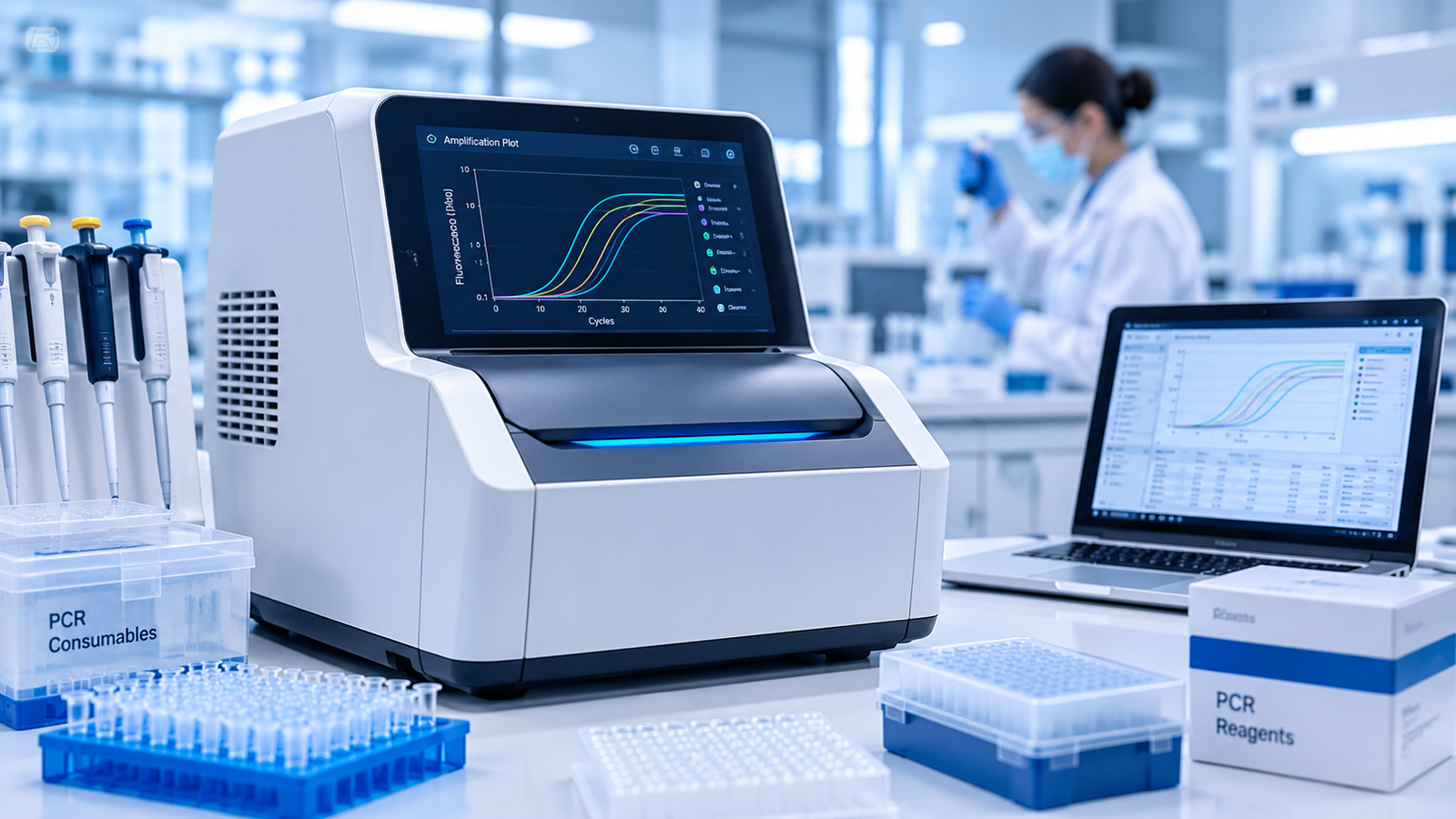 PCR system in a molecular diagnostics laboratory